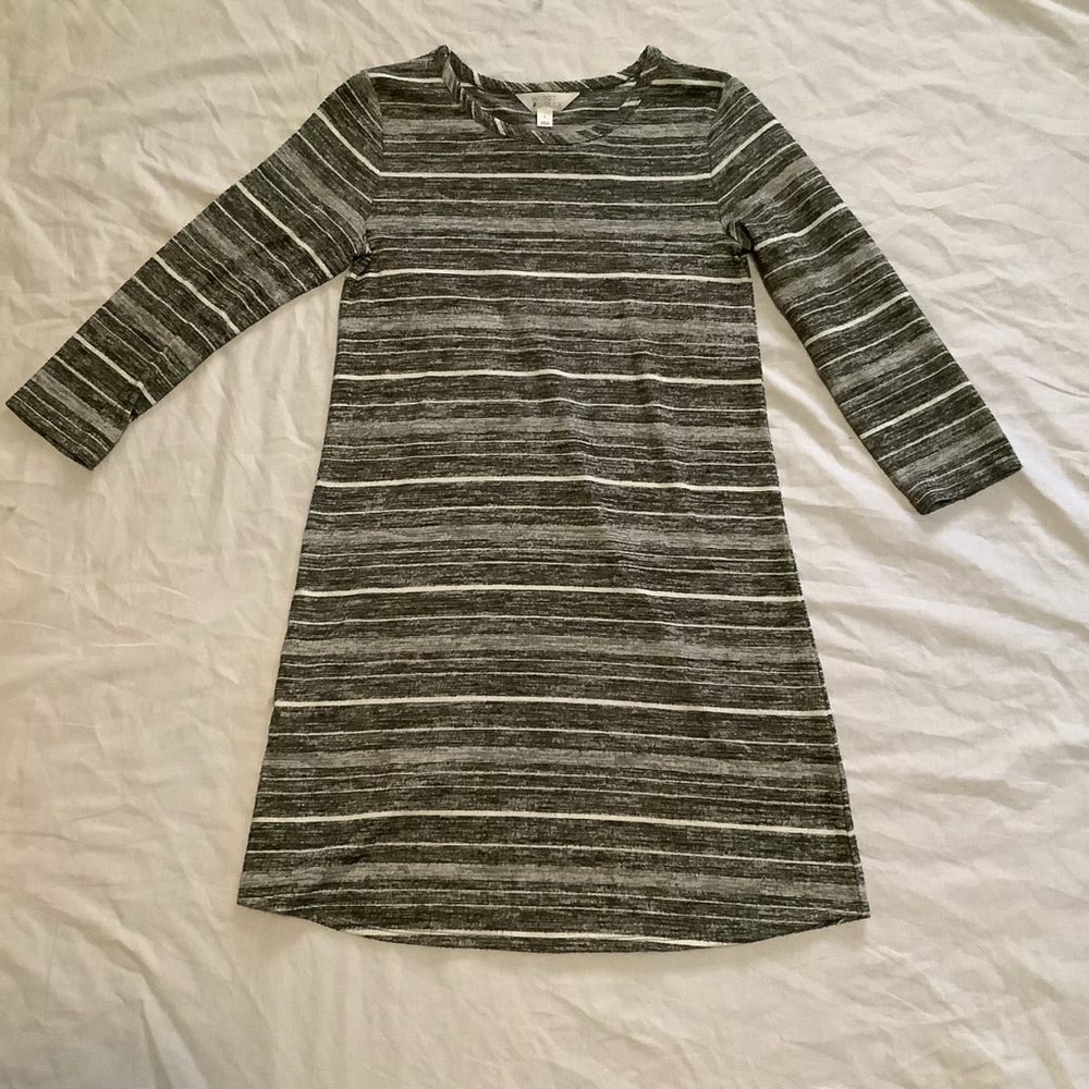 Market & Spruce heathered green striped sweater dress